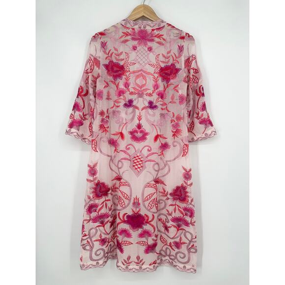 Soft Surroundings Palisade Topper Floral Embroidered Duster Cardigan Jacket - Picture 7 of 12